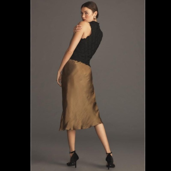 Anthropologie Liquid Shine Bias-Cut Skirt - Picture 4 of 4